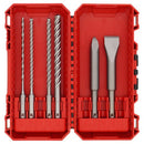 MILWAUKEE - 6 PIECE SDS PLUS MX4 CUTTER AND CHISEL KIT