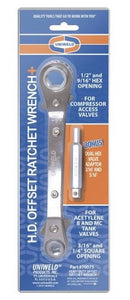 UNIWELD DOUIBLE-END REVERSIBLE RATCHET WRENCH WITH ADAPTOR